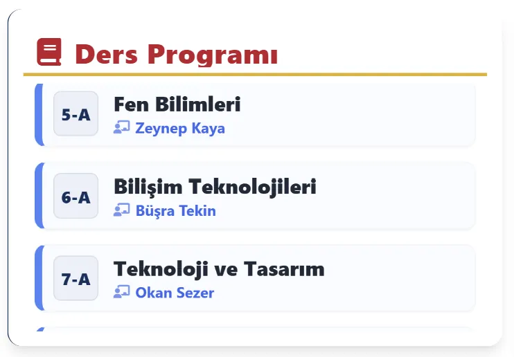 Ders Programı