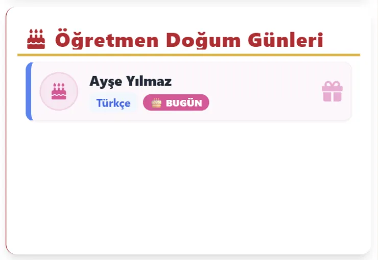 Öğretmen Doğum Günleri