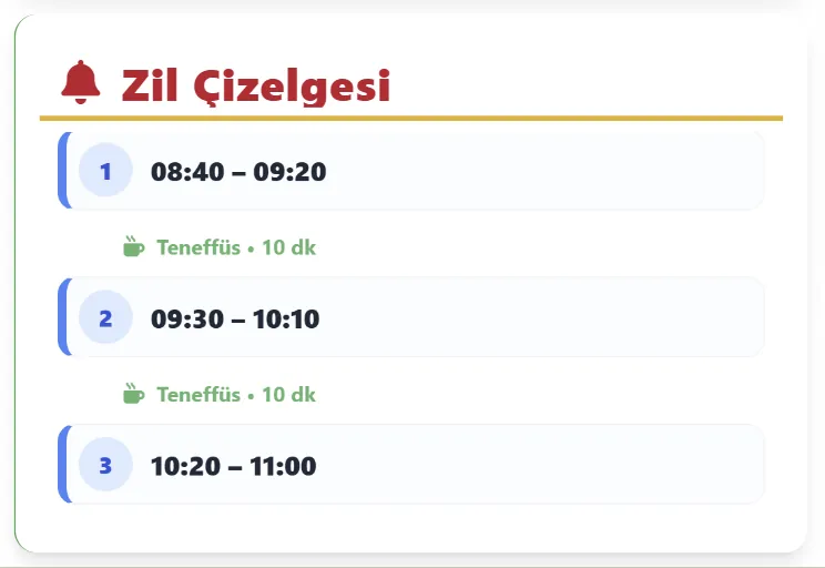 Zil Çizelgesi